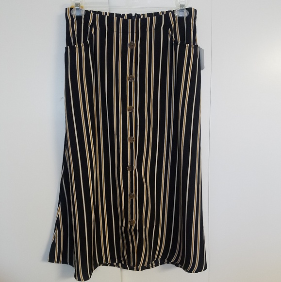 2bella Dresses & Skirts - Button Striped Maxi Skirt